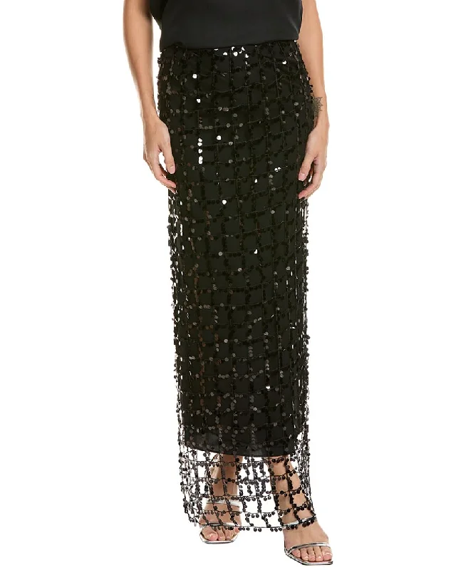 Alberta Ferretti Sequin Net Silk Maxi Skirt summer skirt style