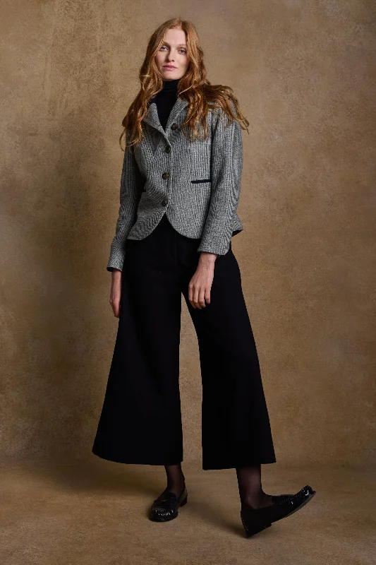 Sasha Tweed Jacket - Jade Weave Herringbone Cardigan Sweater Pullover