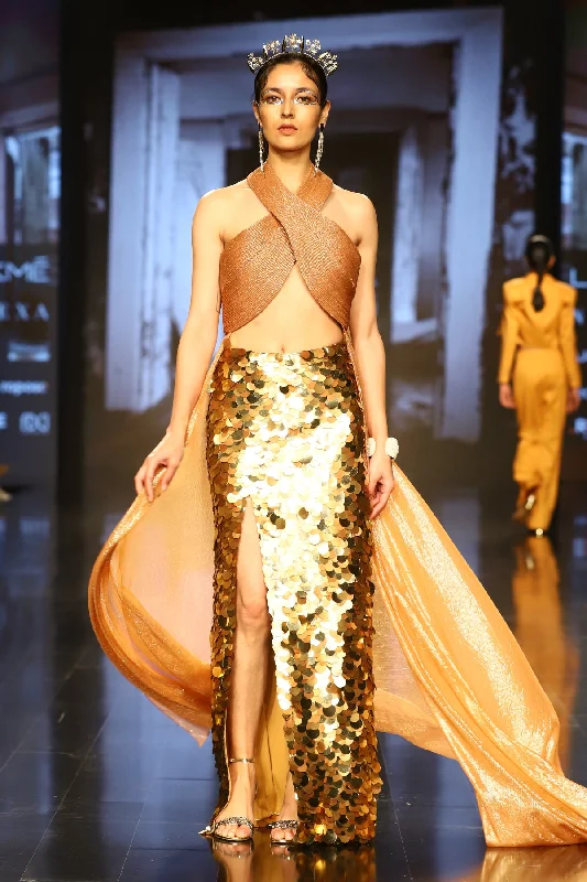 Sequin Skirt velvet skirt rich