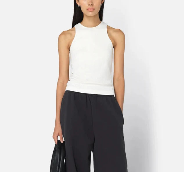 John Elliott Gemini Rib Cropped Tank lightweight tank top