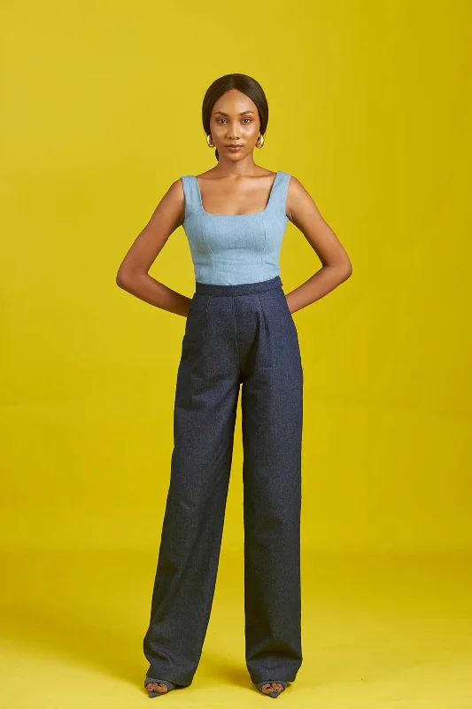 M.O.T Fitted straight-leg Amaka denim pants Stylish Harem Pants
