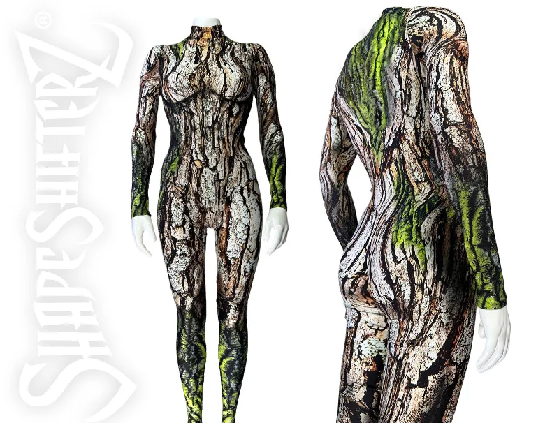 MissMossTree Costume Bodysuit with high collar and hidden zipper in the back - Cosplay | Athletics | Performance Stylish Plunging Neck Bodysuit