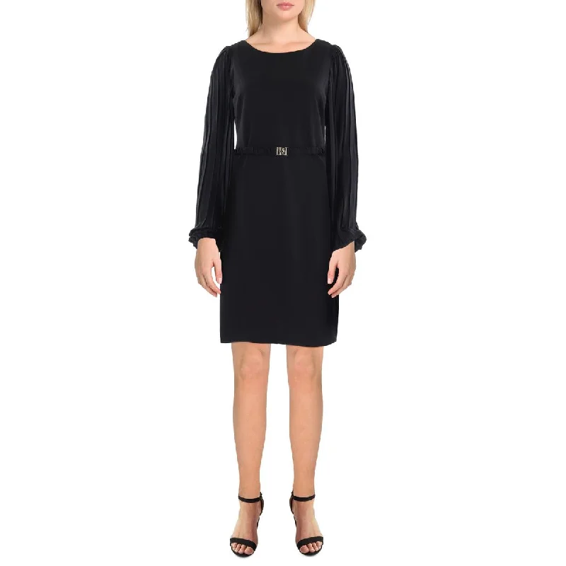 Womens Belted Midi Wear to Work Dress