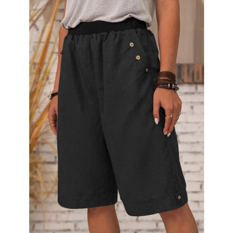 Women'S Fashion Casual Cotton Linen Loose Cropped Pants Comfortable Pleated Pants