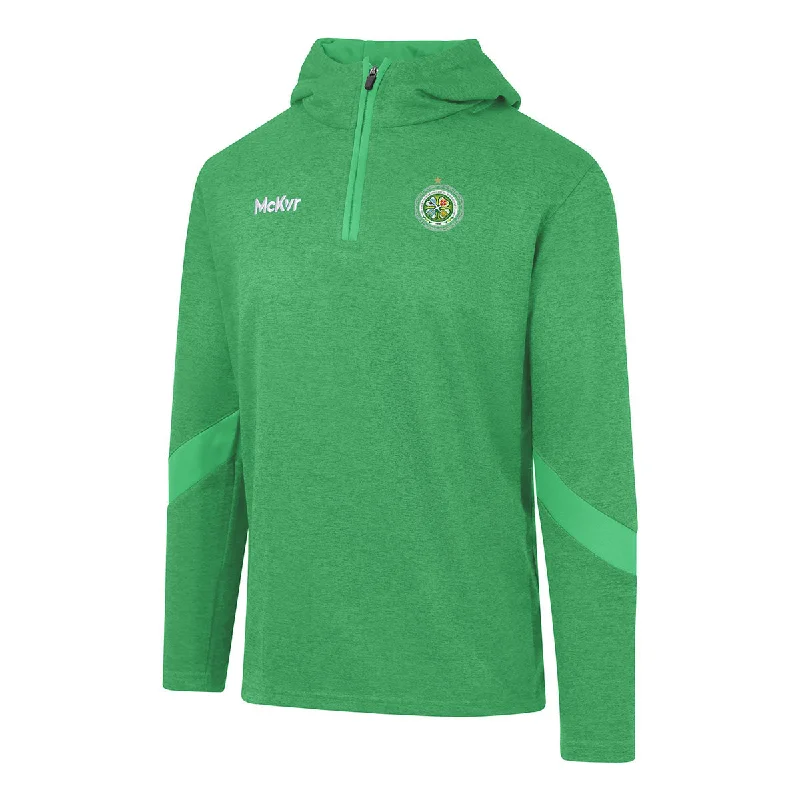 Mc Keever The Association of Irish Celtic Supporters Clubs Core 22 1/4 Zip Hoodie - Adult - Green Hoodie with Mesh Breathable Sporty