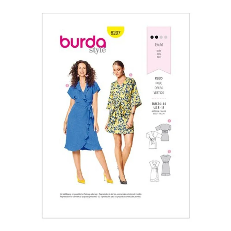 Burda Pattern X06207 Misses' Pull-On Dresses (34-44) Tunics Short Trendy