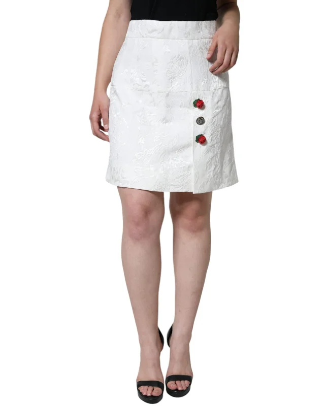 Dolce & Gabbana  Women's Rose Print A-Line Skirt modal blend skirt