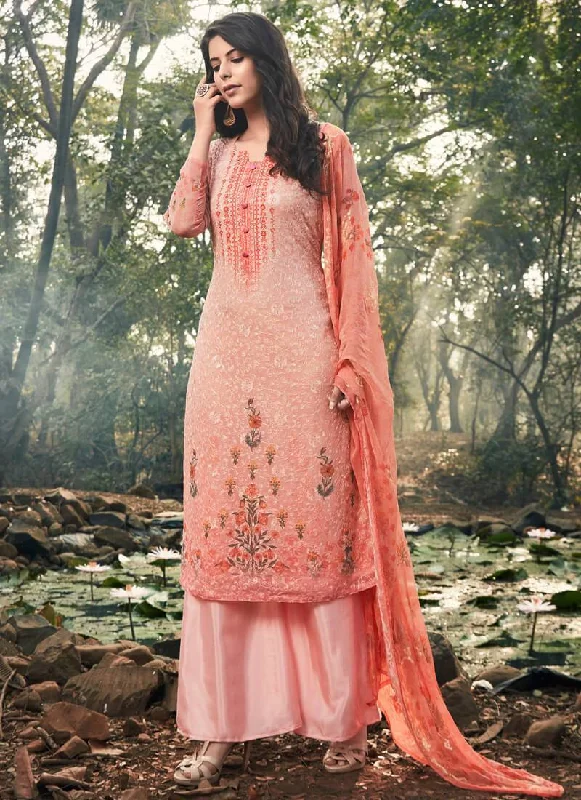 Dusty Pink Palazzo style Dress Georgette Tunics Fashionable trendy