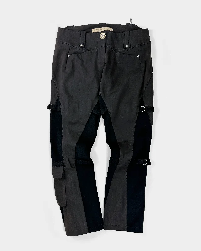 Marithé Francois Girbaud Bondage Dark Grey Pants 2000's Casual Plaid Pants