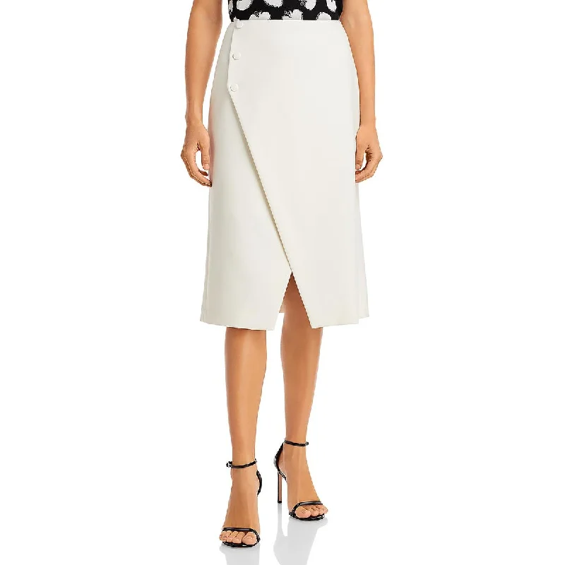 Womens Below Knee Embellished Midi Skirt leather skirt sleek