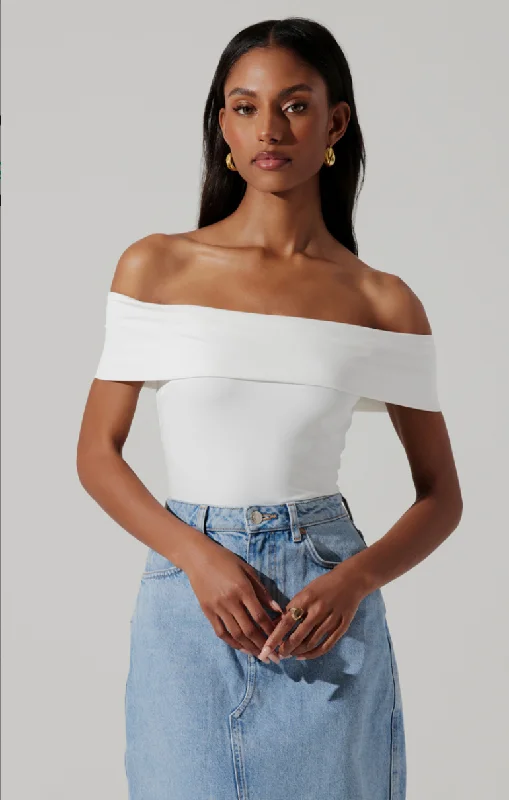White Mavey Bodysuit Comfortable Soft Bodysuit