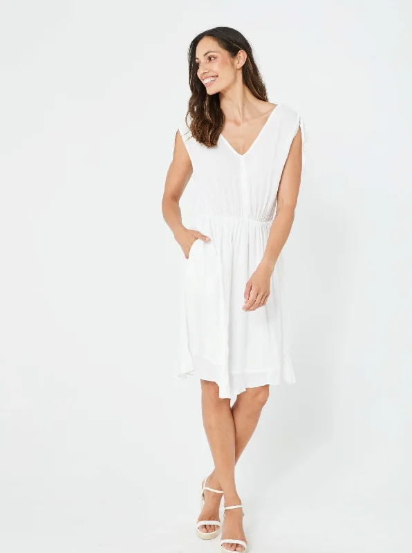 Women White Dress -  Bobbi Dress