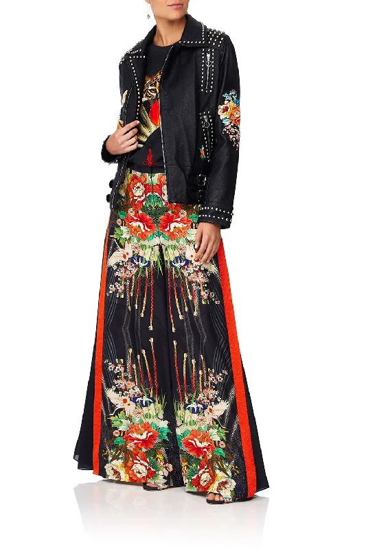 STUDDED BIKER JACKET MIDNIGHT MOONCHILD Welt Pockets Slit Pockets Flap Pockets