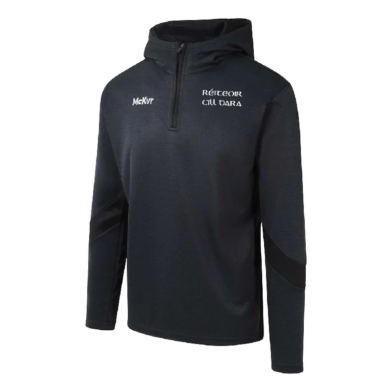 Mc Keever Kildare LGFA Referee Core 22 1/4 Zip Hoodie - Adult - Black Hoodie with Raw Hem Edgy Unfinished