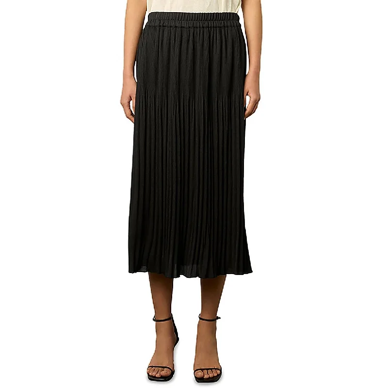 Womens Ruffled Casual Midi Skirt linen skirt relaxed