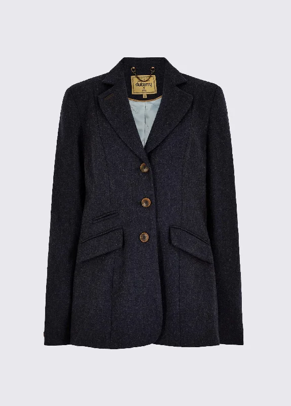 Darkhedge Tweed Jacket - Navy Fitted Jacket Loose Jacket Oversized Jacket