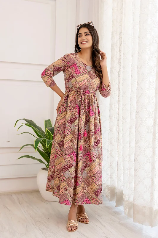 Women Multi Ethnic Printed Flared Dress - Rasiya