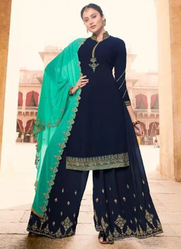 Navy Blue Soft Georgette Palazzo Dress Tunics Exclusive limited
