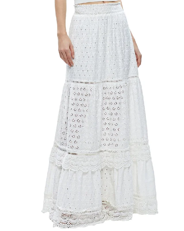 Alice + Olivia Reise Paneled Maxi Skirt belted skirt waist