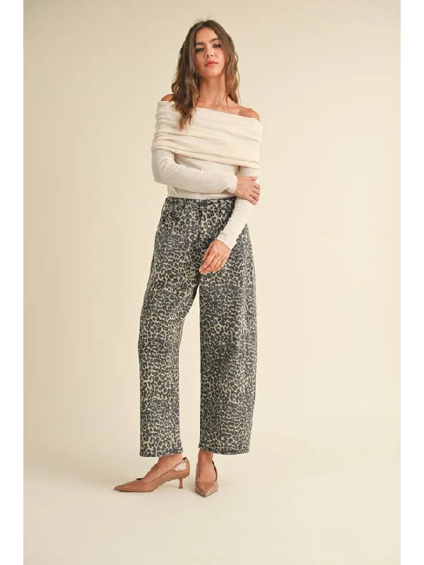 Animal Instinct Barrel Pants Stylish Elastic Waist Pants