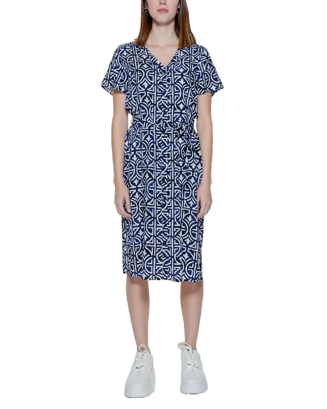 Street One  Women's Casual V-Neck Short Sleeve Geometric Pattern Dress