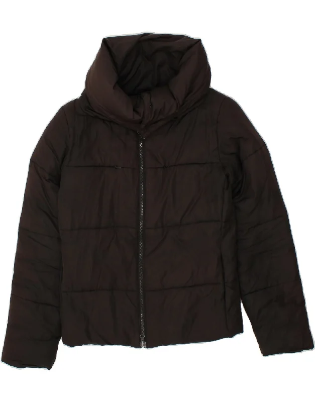 NAF NAF Womens Padded Jacket UK 10 Small Black Polyester Insulated Jacket Fitted Jacket Loose Jacket