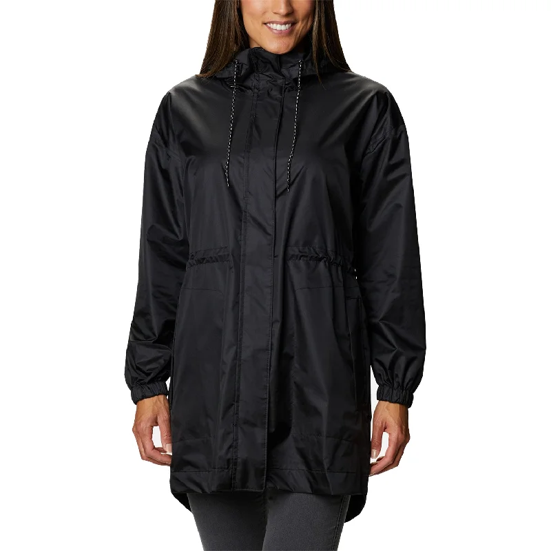 Women's Columbia Splash Side Jacket Black Zippered Front Buttoned Front Snap Front