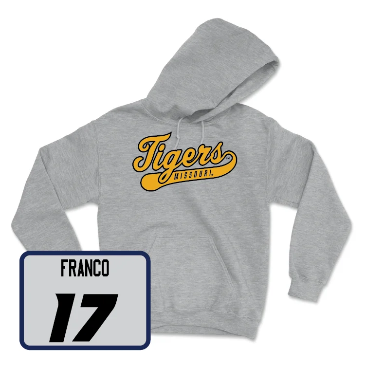 Sport Grey Women's Volleyball Script Hoodie - Naomi Franco Hoodie with Monochrome Minimalist Simple