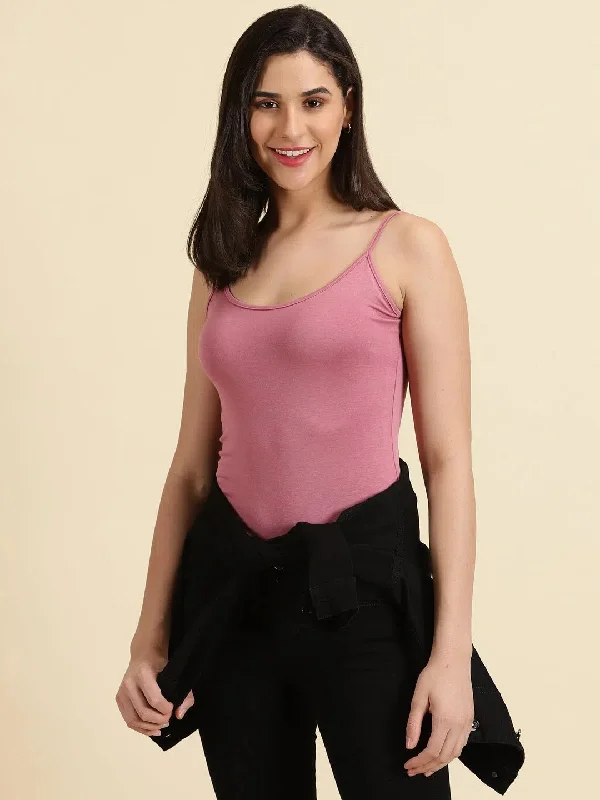 Women's Mauve Solid Tank Top-AE-10493-Mauve silver tank top