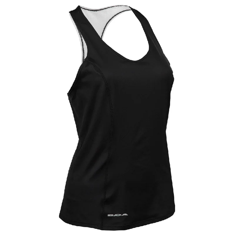 Women's Vortex Fitted Tank - Black/White scoop neck tank