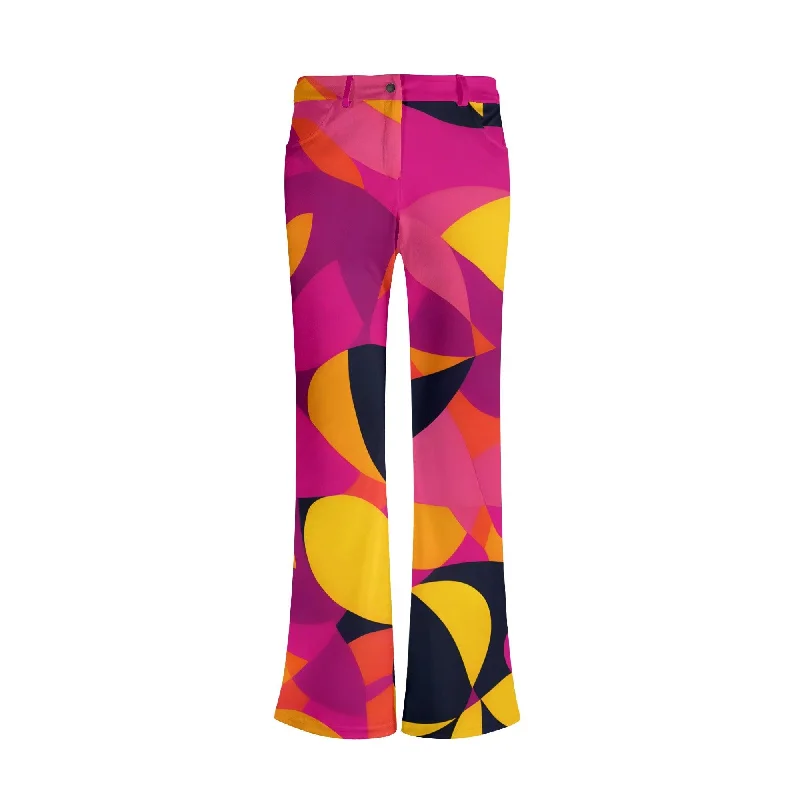 Munich Flare Print Pants - Airline Series Trendy Work Pants