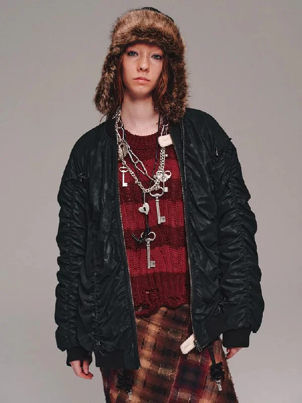 Faux leather reversible jacket【s0000011467】 Cotton Fabric Linen Fabric Terry Fabric