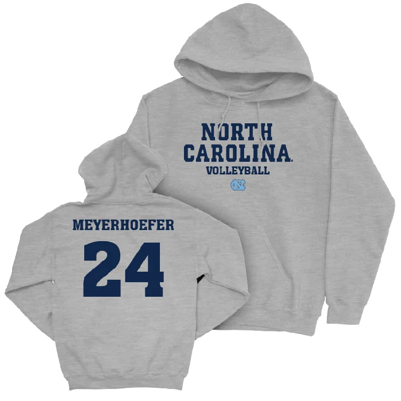 UNC Women's Volleyball Sport Grey Staple Hoodie - Marissa Meyerhoefer Hoodie with Ribbed Neckline Snug Warm