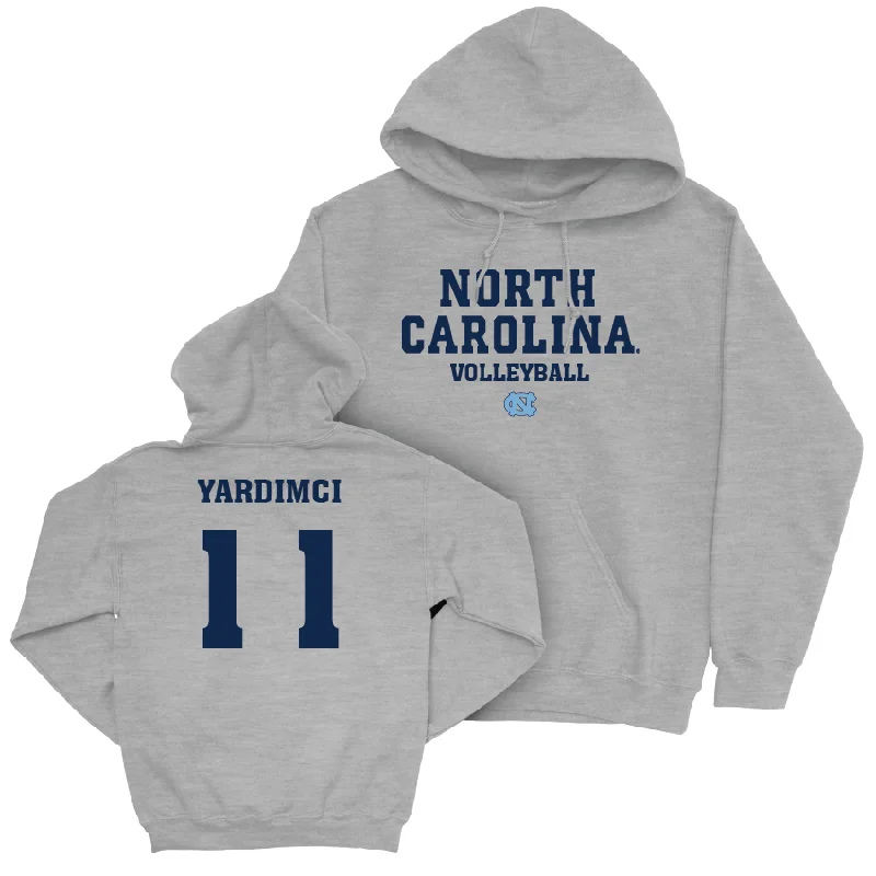 UNC Women's Volleyball Sport Grey Staple Hoodie  - Peyman Yardimci Hoodie with Cropped Fit Short Trendy