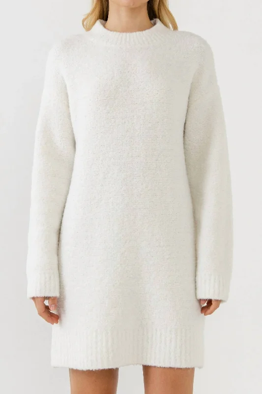All Cozied Up Dress In Cream