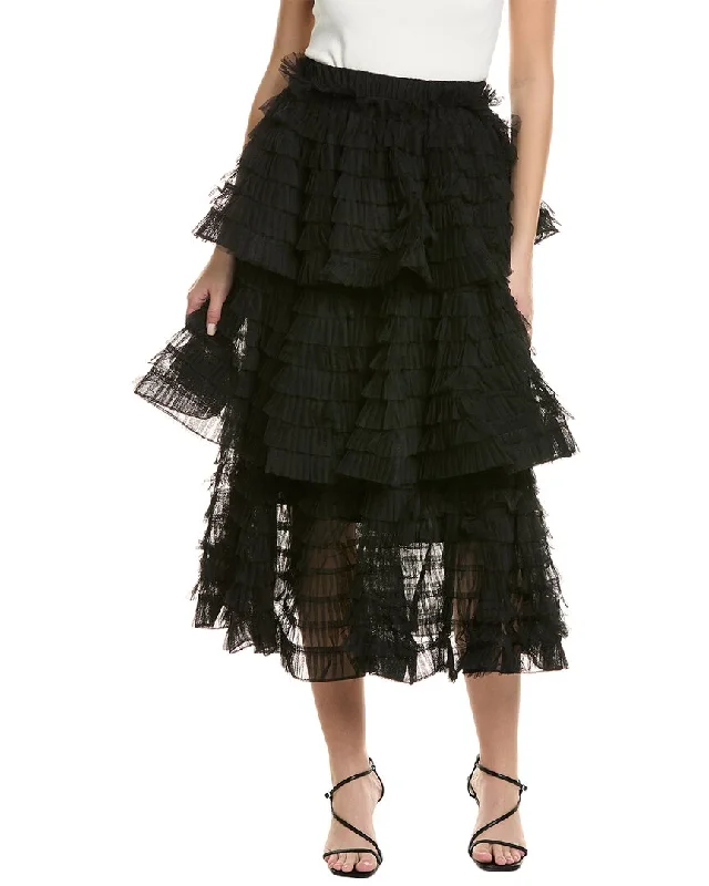 Beulah Midi Skirt leather skirt bold