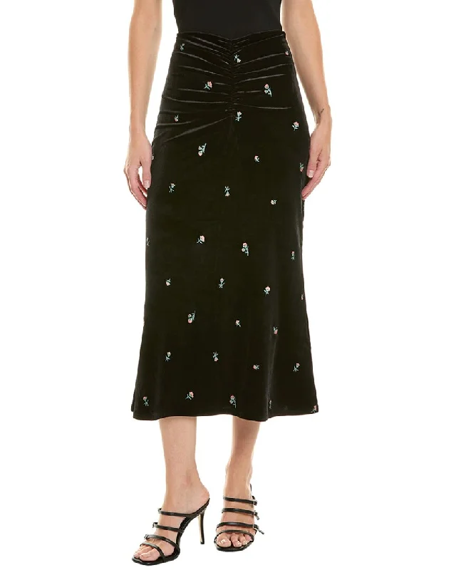 Weworewhat Ruched Midi Skirt cashmere skirt fine