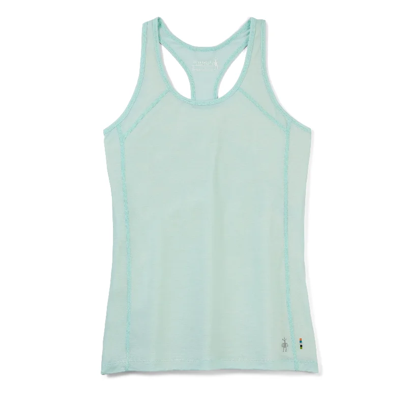 Women's Merino Sport 120 Racerback Tank (J63 - Bleached Aqua Heather) boho tank top