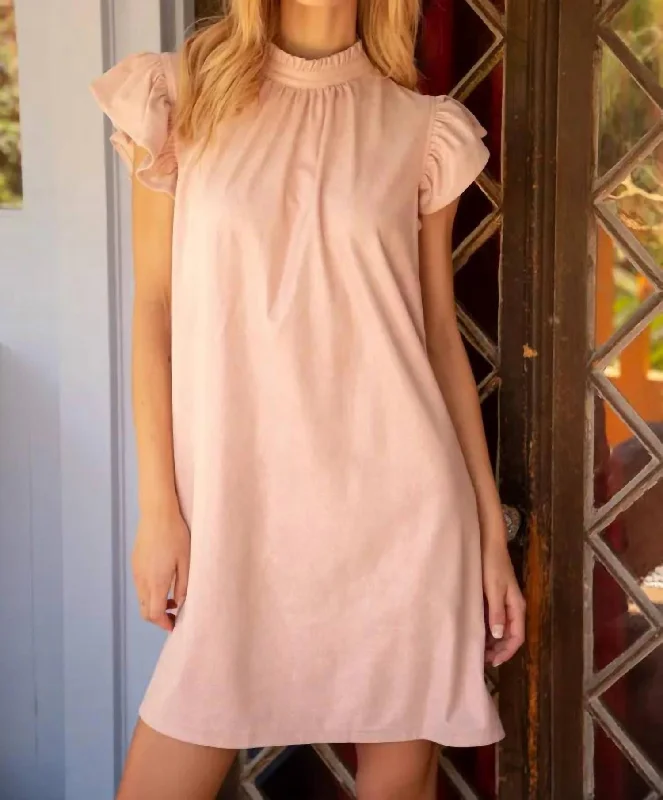 Arlei Ruffle Shift Dress In Pink