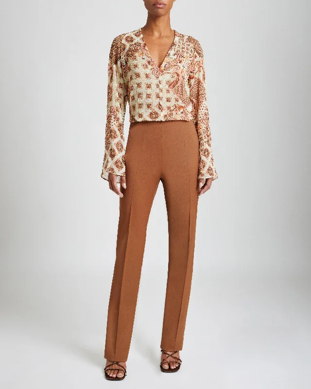 LIA Straight Leg Pants in Wool Stretch Twill Slim Fit Casual Pants