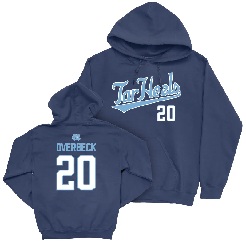 UNC Women's Volleyball Navy Script Hoodie - Carson Overbeck Hoodie with Magnetic Closure Innovative Modern