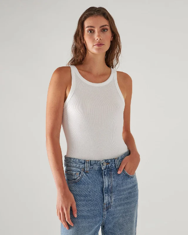 High Crewneck Rib Tank soft pink tank