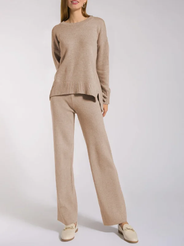 Simple Casual Temperament Women'S Knitted Sweater Suit Tailored Straight A-Line