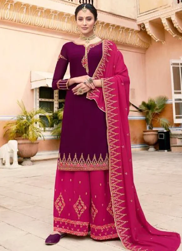 Violet Soft Georgette Palazzo Dress Tunics Modern contemporary