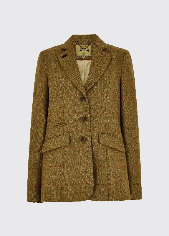 Darkhedge Tweed Jacket - Elm Boat Neck Shawl Collar Notched Collar