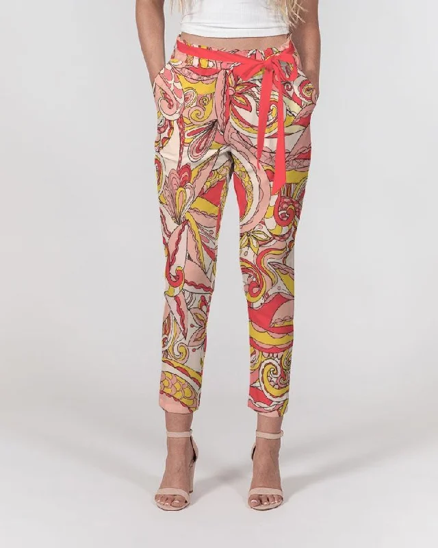 Patty Tie Waist Tapered Pants Warm Wool Trousers