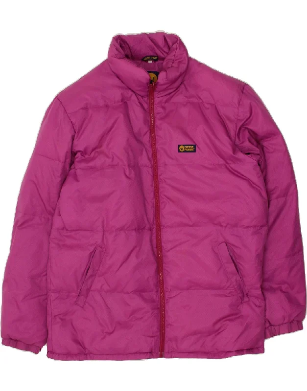 CIESSE PIUMINI Womens Padded Jacket 2IT 54 XL Pink Polyamide Chenille Fabric Brocade Fabric Lace Fabric