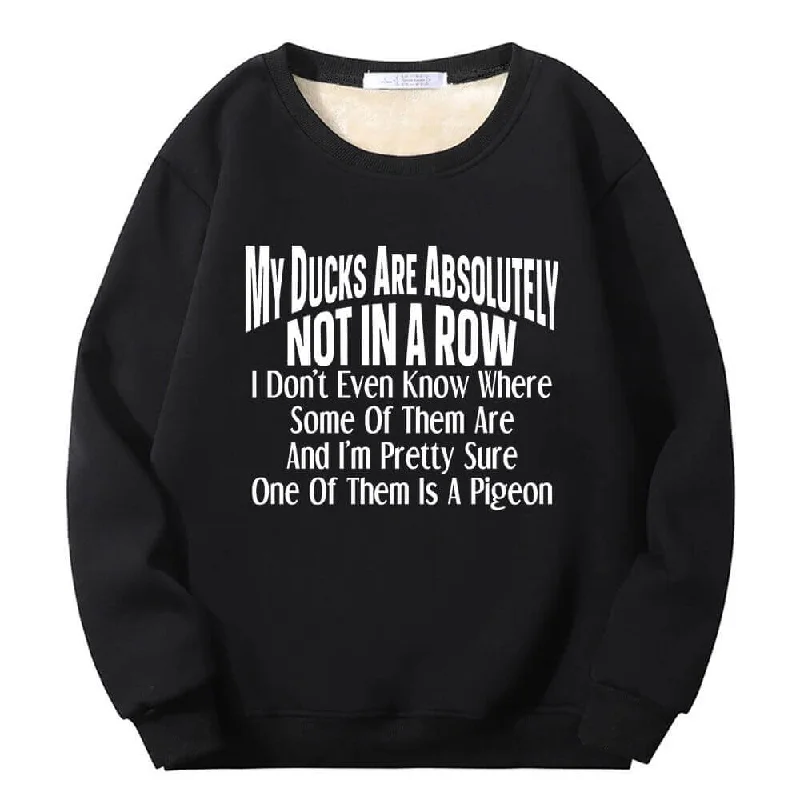 My Ducks Are Absolutely Fleece Sherpa Lined Sweatshirt Hoodie Crop Top Short Trendy