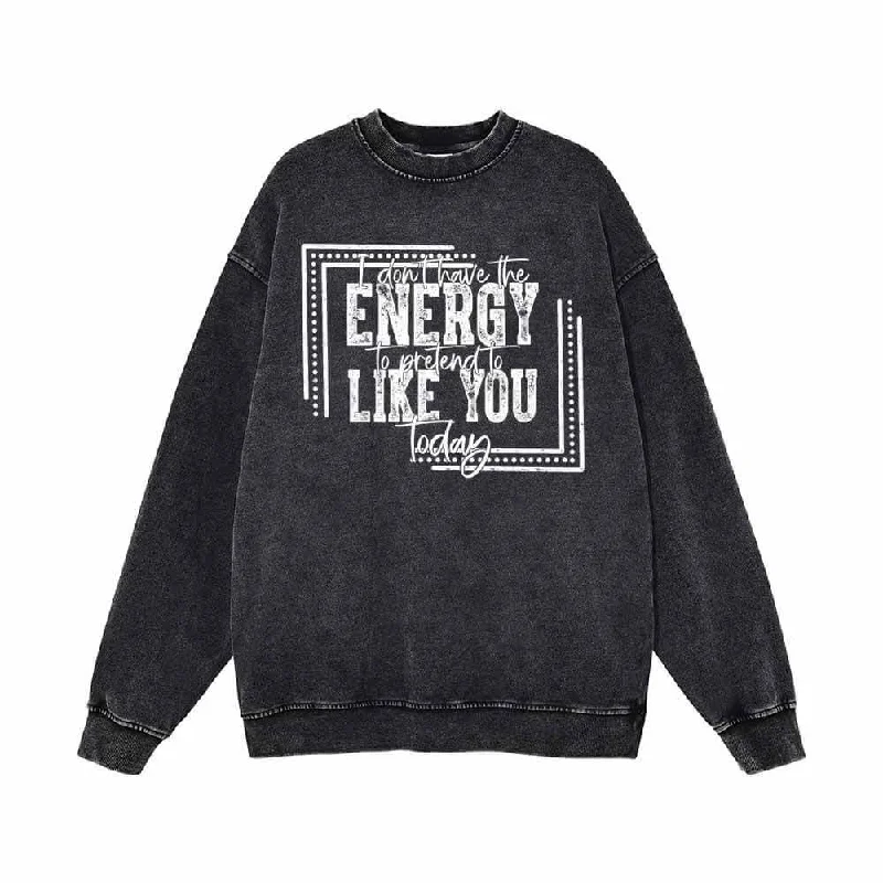 Energy Like You Vintage Washed Sweatshirt Hoodie Dress Longline Feminine
