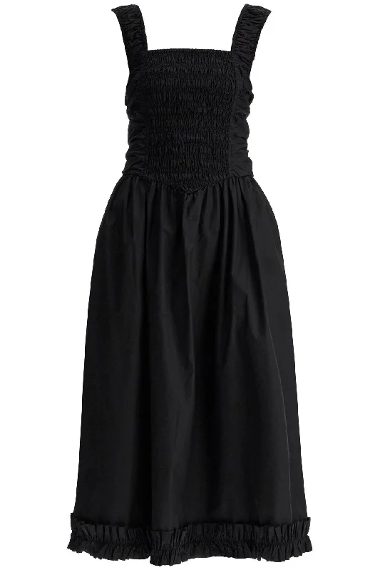 organic poplin smock dress F9344 BLACK